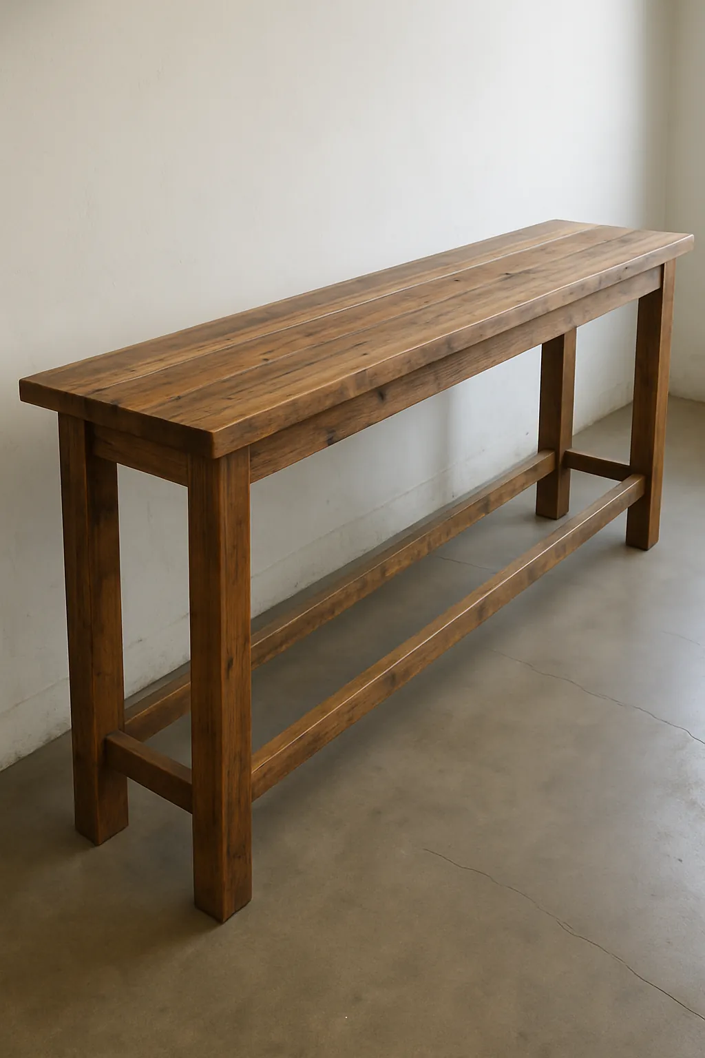 63-Inch Industrial Rectangular Louvered Bar Table