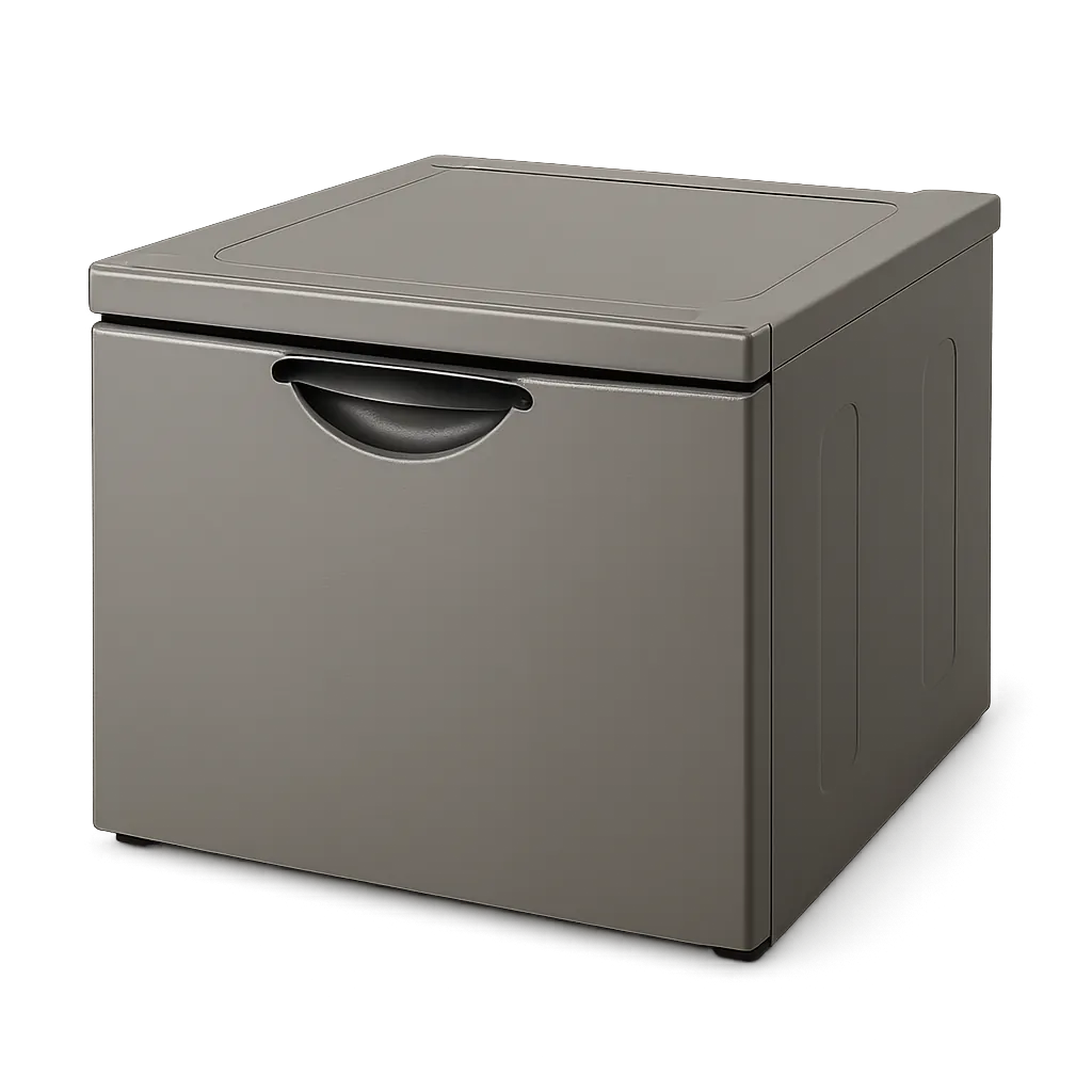 Stackable washer dryer pedestal with storage drawer